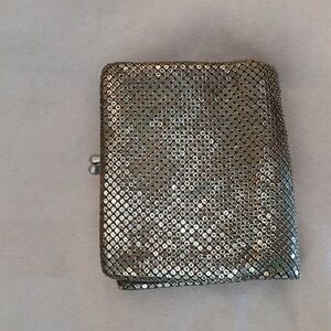 Vintage silver mesh snap wallet